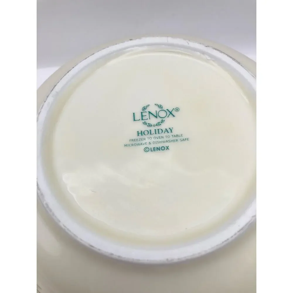 Lenox Holiday Holly Berry Medium Serving Bowl and Small Bowl with Lid *READ*